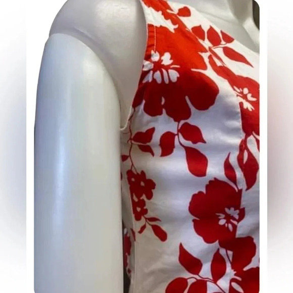 Lonky Red & White Floral sleeveless Midi Dress Size Large - Picture 4 of 10